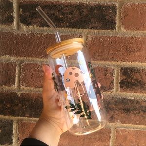 Custom mushroom Libbey beer can glass cup